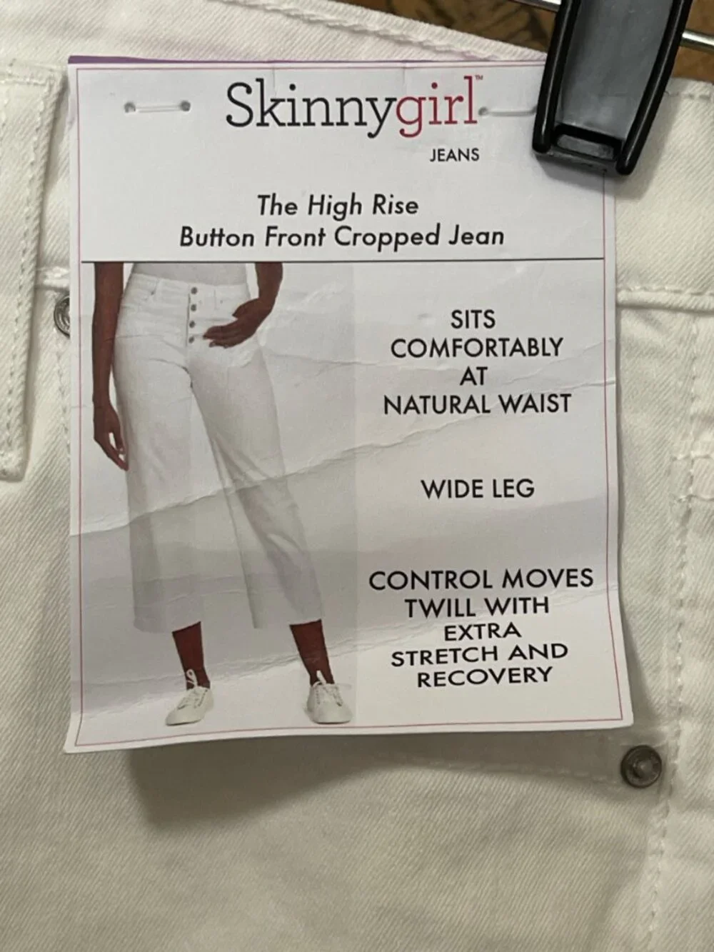 NEW WITH TAGS! Skinnygirl High Rise Button Front Cropped Jeans Size 28/6 - Picture 3 of 3